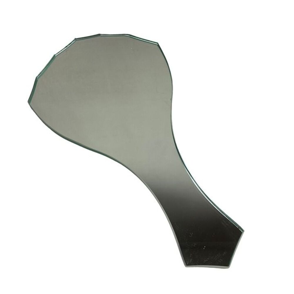 Vintage Frameless Hand Mirror 12" Art Deco Cut Glass Vanity Mirror Cottagecore